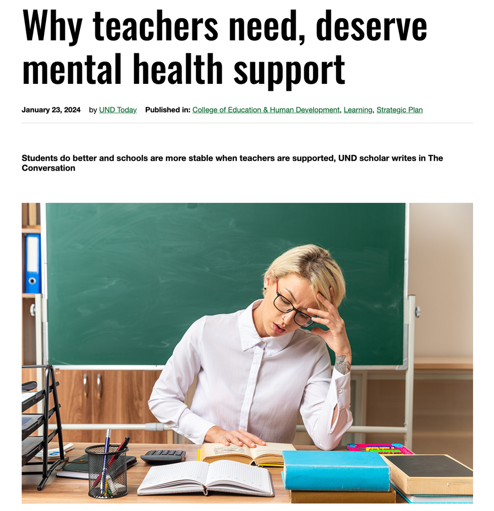 Why teachers need, deserve mental health support